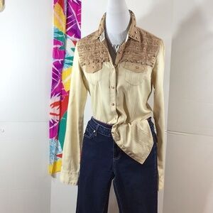 Roar Signature embellished ls shirt S NWT